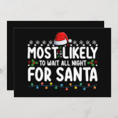 サンタ・クリスマスまで一晩中待つ可能性が高い 招待状 (正面/裏面)