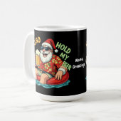 サンタ・クリスマスを飲んでビールおもしろいを飲むホー コーヒーマグカップ (正面左)