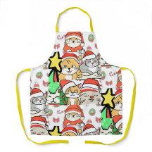 サンタ・クリスマスを飾る可愛い猫