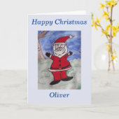 サンタ・クリスマスカード カード (黄色い花)