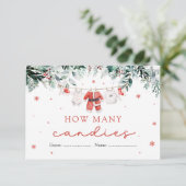 サンタ・クリスマスキャンディーズ赤ちゃんシャワーゲームの数 エンクロージャーカード (スタンド正面)