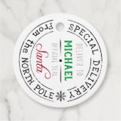 サンタ・クリスマスギフトタグからの特別な配達 フェイバータグ (正面)