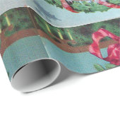 サンタ、クリスマスクラウン、レッドリボン写真テンプレート ラッピングペーパー (ロールコーナー)