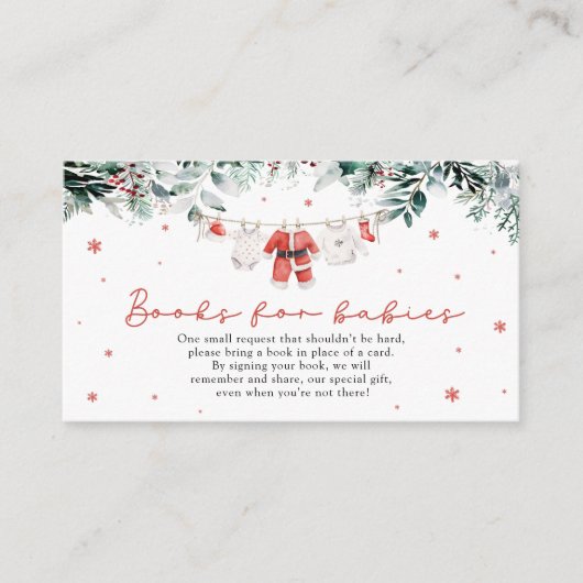サンタ・クリスマスクロセスラインツインズブックスベビー エンクロージャーカード (正面)