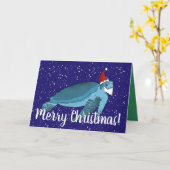 サンタ・クリスマスシーカメ カード (黄色い花)