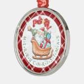 サンタ&クリスマスススそりセラミックスサークルオーナメント メタルオーナメント (左)