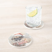 サンタ・クリスマスドッグの水彩待ちパグ コースター (側面)