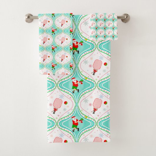 サンタ・クリスマスピックボールOGEEパターンラウンド バスタオルセット (インサイチュ)
