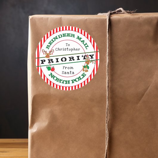 サンタ・クリスマスプレゼントからの優先トナリーメール ラウンドシール
