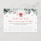 サンタ・クリスマスママの赤ちゃんシャワーのゲーム エンクロージャーカード (正面)