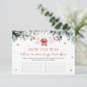 サンタ・クリスマスママの赤ちゃんシャワーのゲーム エンクロージャーカード (スタンド正面)