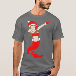 サンタ・クリスマスマーメイドをダビング Tシャツ