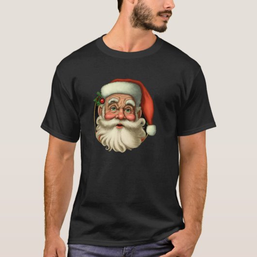 サンタ・クリスマスメンズが来る髭の男が大好き Tシャツ (正面)
