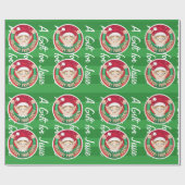 サンタ・クリスマスレッドnグリーン小妖精や小人 ラッピングペーパー (フラット)