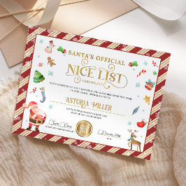 サンタ・クリスマス公式ニスリスト証明書