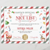 サンタ・クリスマス公式ニスリスト証明書 (正面)