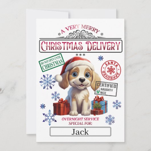 サンタ・クリスマス公式ニスリスト証明書 招待状 (正面)