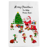 サンタ&クリスマス小妖精や小人DIY名前をカスタムする・オブ・チャイルド ミディアムペーパーバッグ (正面)