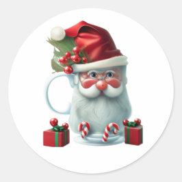 サンタ・クリスマス、かわいいマグラップ ラウンドシール