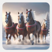 サンタ・クリスマス・スノーウマ スクエアシール (正面)