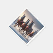 サンタ・クリスマス・スノーウマ スタンダードカクテルナプキン (角)