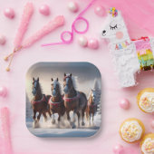 サンタ・クリスマス・スノーウマ ペーパープレート (パーティー)