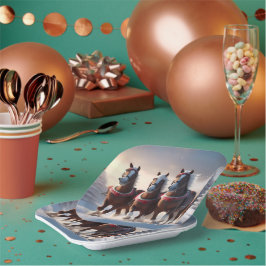 サンタ・クリスマス・スノーウマ ペーパープレート