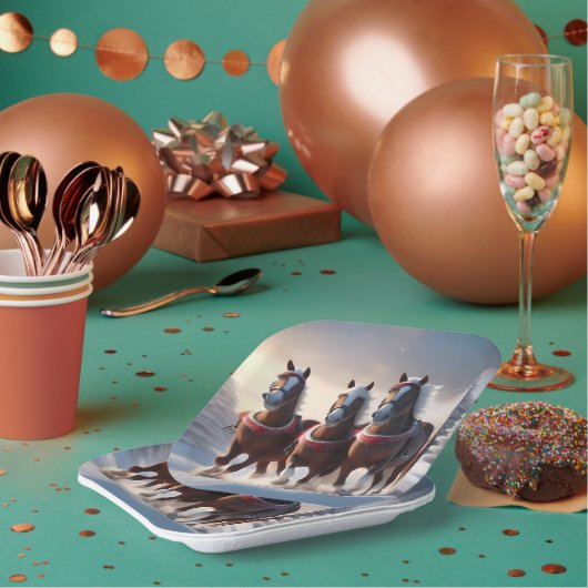 サンタ・クリスマス・スノーウマ ペーパープレート (複数)