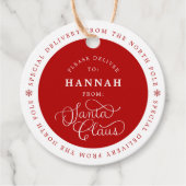 サンタ・クリスマス・ネーム・タグからの特別配達 フェイバータグ (正面)