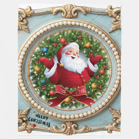 サンタ クリスマス フリースブランケット (正面)