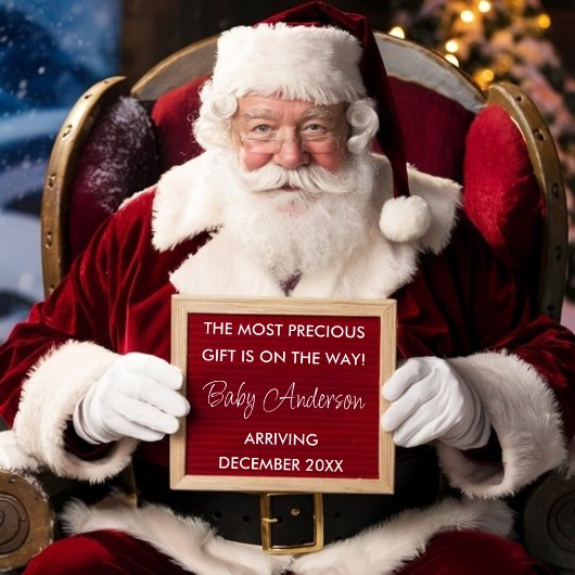 サンタ・クリスマス・ホリデー妊娠のお知らせ ポスター