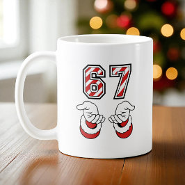 サンタ クリスマス ミーム シックス セブン 67 6 7 ホリデー コーヒーマグカップ