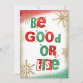 サンタ クリスマス 身代金 赤 緑 金 グリッター 招待状 (正面)