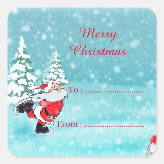 サンタ クリスマス Xmas ギフト 名前 ラベル シール (正面)