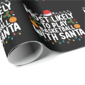 サンタ・クリスマ遊でバスケットボールをする可能性が最も高い ラッピングペーパー (ロールコーナー)