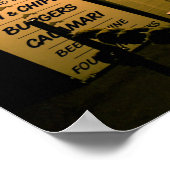 サンタ・クルスで夜にイルカが現れる ポスター (角)