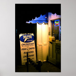 サンタ・クルスで夜にイルカが現れる ポスター