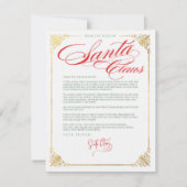 サンタ・クロースからの感謝状 ノートカード (正面)