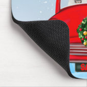 サンタ・クロースと車に乗ったサンバーナード・ドッグ マウスパッド (コーナー)