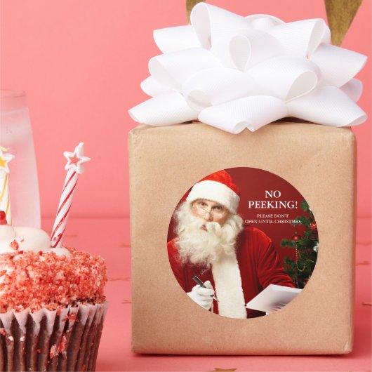 サンタ・クロースのギフトシールのピークなし ラウンドシール (パーティー)