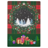 サンタ・クロースはトナカイが率いる木馬に乗っている クリップボード (裏面)