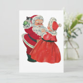 サンタ・クロース夫妻のヴィンテージ・クリスマス シーズンカード (スタンド正面)