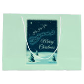 サンタ・クロース・クリスマスを引っ張るトナカイ ラージペーパーバッグ (裏面)