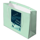 サンタ・クロース・クリスマスを引っ張るトナカイ ラージペーパーバッグ (裏面アングル)