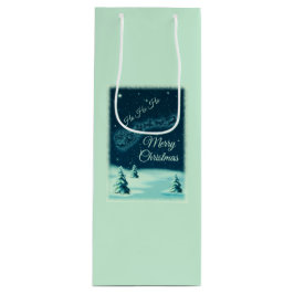 サンタ・クロース・クリスマスを引っ張るトナカイ ワインギフトバッグ