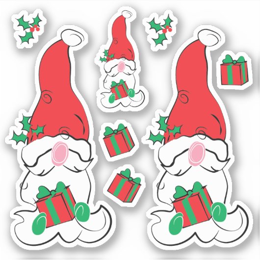 サンタ グノーム クリスマス ホリデー シール (正面)