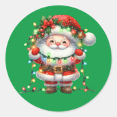 サンタ・グリーティング ラウンドシール (正面)