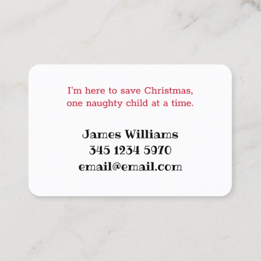 サンタ・グリーティング 名刺 (裏面)