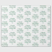 サンタ・グリーンとホワイト・クリスマスから愛の名前 ラッピングペーパー (フラット)