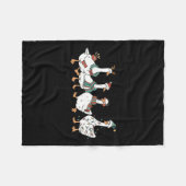 サンタ・グースオンザルーズグースマメリースクリスマス フリースブランケット (正面(横))